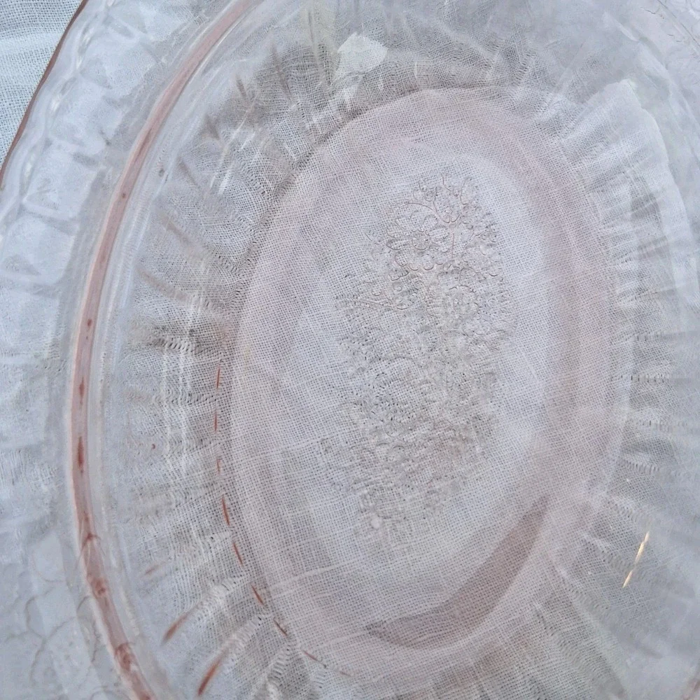 Vintage Anchor Hocking Mayfair Open Rose Pink Depression Glass Bowl 11